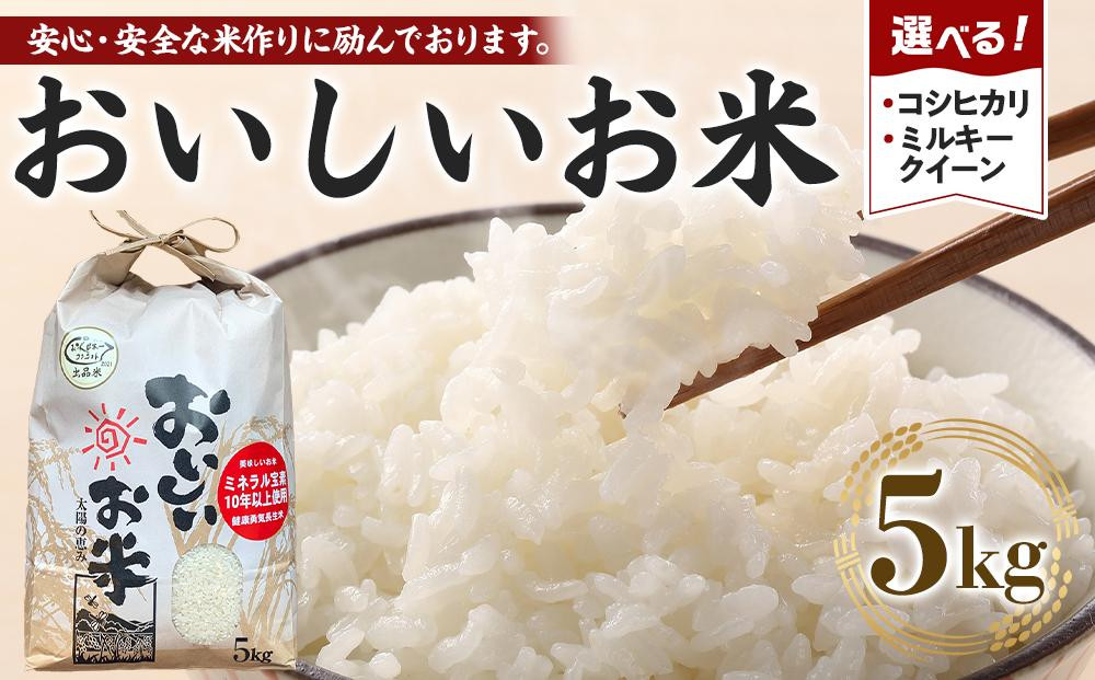 
【期間限定】【令和6年産 新米】こしひかり or ミルキークイーン 5kg（農薬・化学肥料不使用）【米 こめ お米 白米 精米 ブランド米 ご飯 人気 徳島 】
