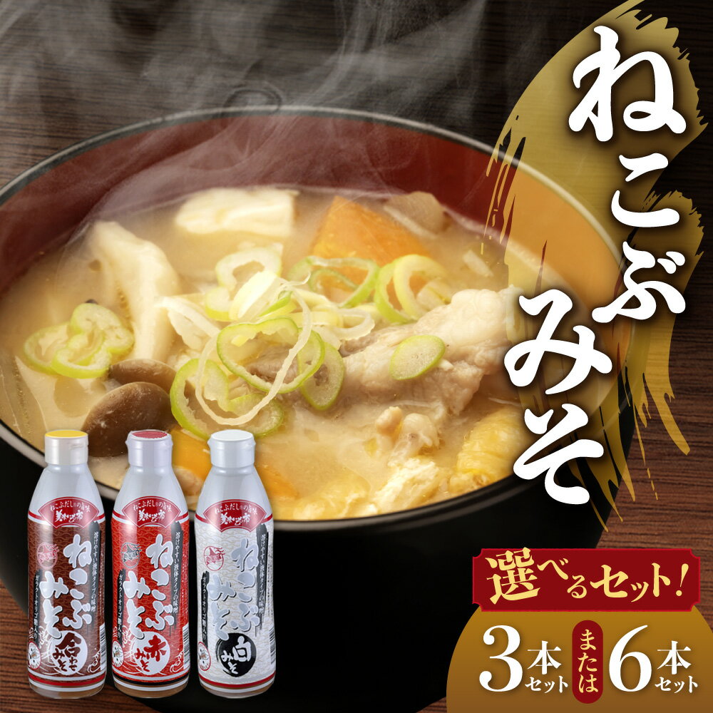 【ふるさと納税】 美味いもの市 ねこぶみそ 味噌 液体 【 選べる セット 】 500g 3本 6本 合わせみそ 赤みそ 白みそ 発酵 調味料 本格的 昆布エキス 鰹節エキス かつおぶし こんぶ 味噌汁 鍋物 煮込み お手軽 簡単 北海道 札幌市