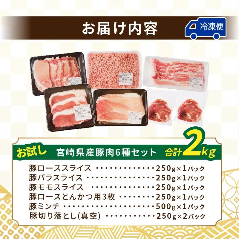 【2週間以内発送】≪宮崎県産≫豚肉6種＼てげスゲーセット／合計2kg 肉 豚 豚肉 おかず 国産_T009-0306-2W