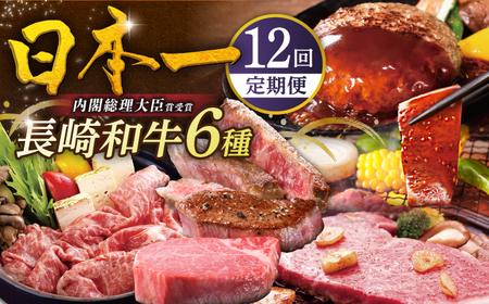 【全12回満喫定期便】長崎和牛 ヒレステーキ / 肩ローススライス / A5ランクハンバーグ / サーロインステーキ / 味付カルビ / リブロースステーキ 平戸市 / 萩原食肉産業[KAD365]