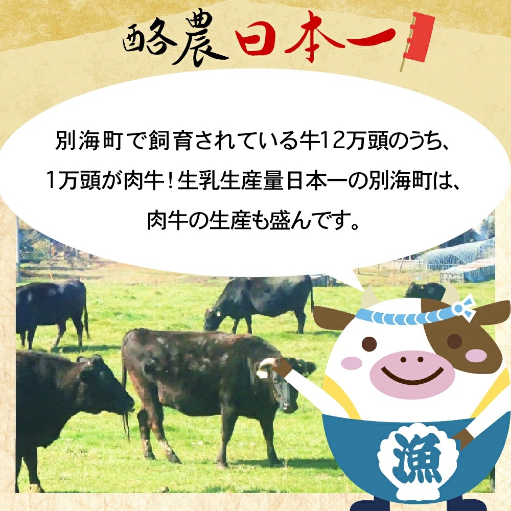 【定期便】黒毛和牛「別海和牛」ロースステーキ 用 500g × 4ヵ月 【全4回】