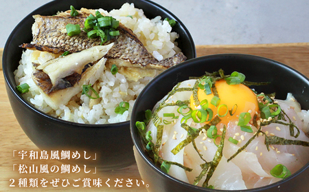 ＜愛媛の鯛めし食べ比べセット（1セット）＞ 愛媛の鯛めし 鯛 真鯛 まだい マダイ 天然真鯛 2種 宇和島風 松山風 郷土料理 丼 ごはん 魚介 海の幸 海鮮 炊き込みご飯 詰合せ YNコーポレーショ