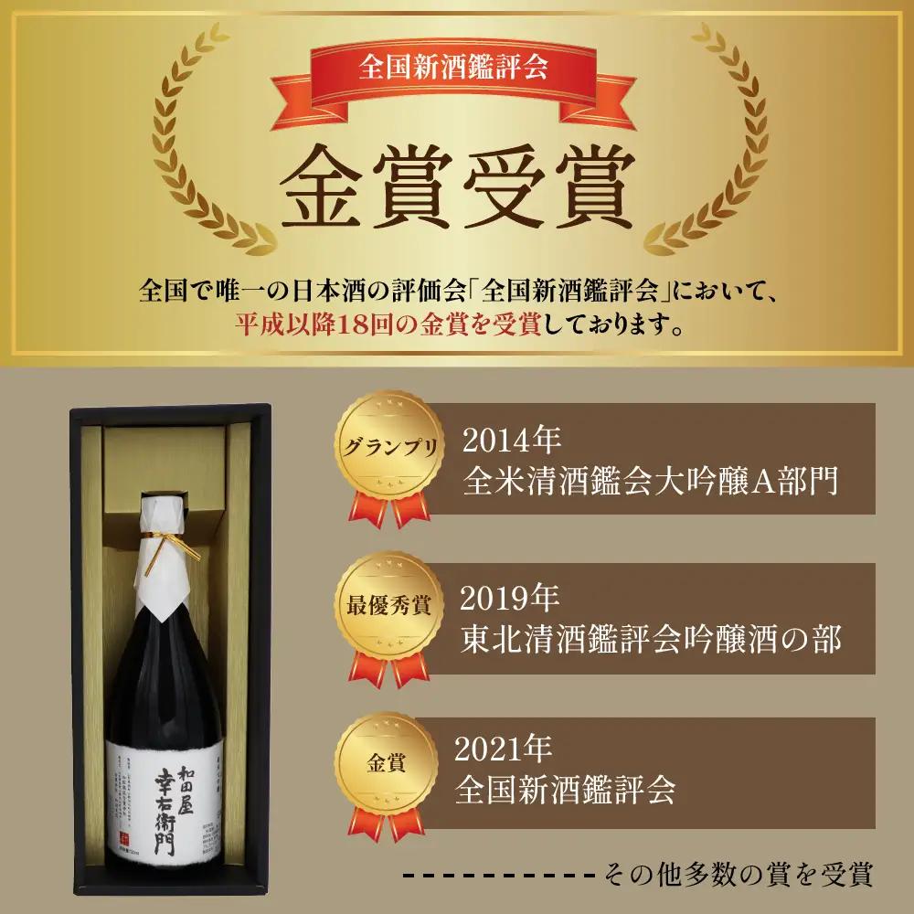 日本酒 純米大吟醸 雫 和田屋幸右衛門 720ml 日本酒