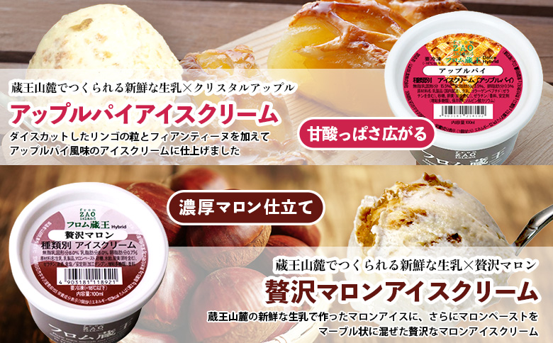 【季節限定】フロム蔵王「アップルパイ＆贅沢マロン」マルチアイスBOX 6種×4個（24個入り）【0117101】