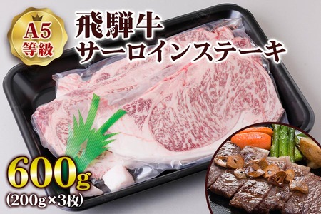 [A5等級] 飛騨牛サーロイン ステーキ 600g(200g×3枚) [0841] ステーキ トキノ屋食品
