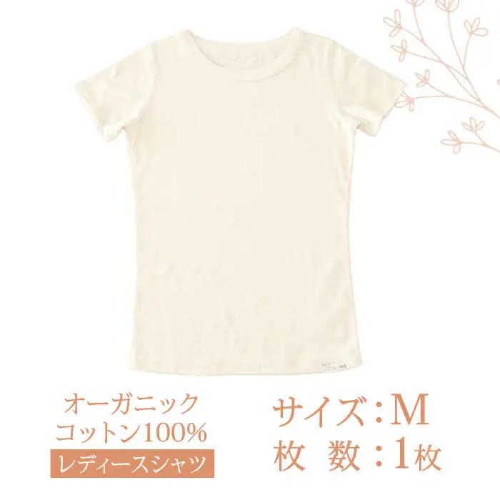 【日本アトピー協会推薦品】オーガニックコットンTシャツ（レディース / Mサイズ） / Tシャツ メンズ 綿 オーガニック 服 肌着 生成り 半袖 / 諫早市 /  株式会社美泉 / 諫早市 / 株式