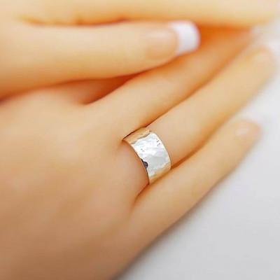 ふるさと納税 藤沢市 SV 幅広リング(縦長槌目) P1(0号)〜30号 ピンキーリング ご希望サイズで制作 |  | 01