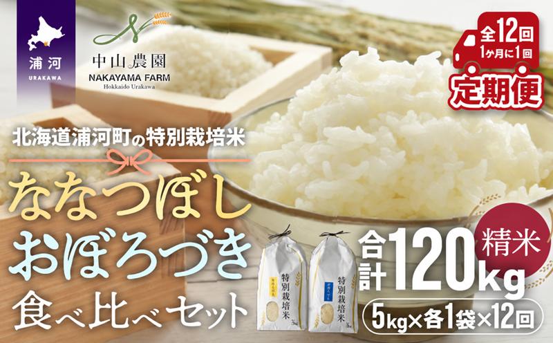 
                  北海道浦河町の特別栽培米「ななつぼし＆おぼろづき」食べ比べ定期便(計10kg)(全12回)[37-1656]
                