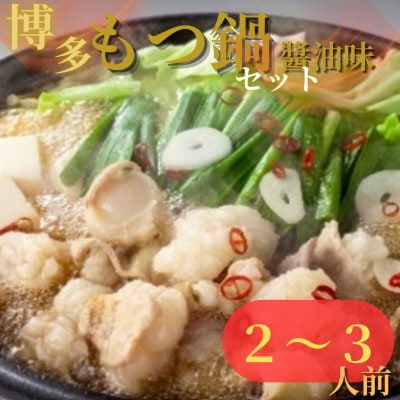 唐八 博多もつ鍋(醤油味)(2～3人前)(岡垣町)【配送不可地域：離島】【1536223】