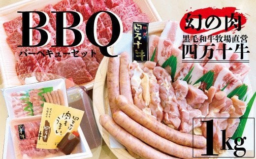 
R5-720．幻のメス牛　四万十牛バーベキューセット1㎏（精肉のみ）5人前【野菜は含まれません】
