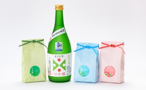 純米吟醸「つや姫」・米セット（純米吟醸「つや姫」720ml、つや姫・雪若丸・ミルキークイーン 各種 精米2合） ふるさと納税 山形県 新庄市 F3S-1226