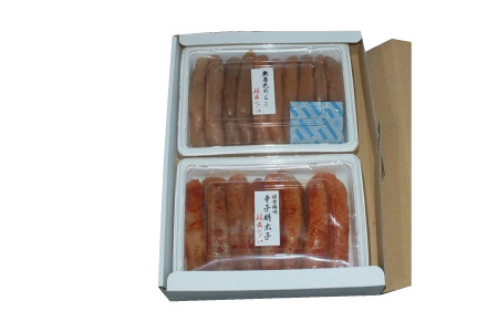 【北海道根室産】[鮭匠ふじい]熟成たらこ・辛子明太子各400g B-42005