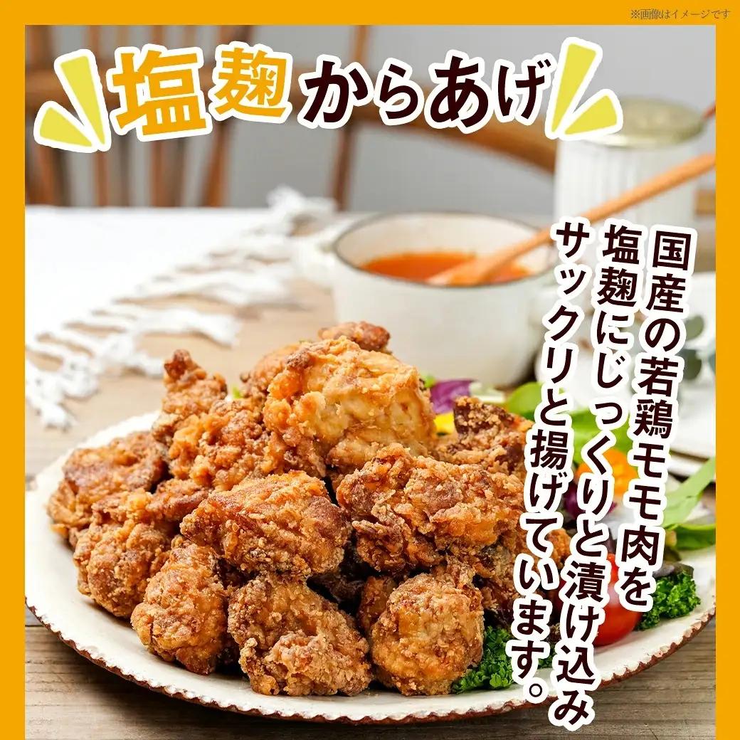 美味しさ満点！鶏の加工品3種セット〔AA-4403〕_(都城市) 電子レンジで簡単調理 塩麹唐揚げ/チキン南蛮/鶏の照焼き 3種のおかずセット 電子レンジ お惣菜 骨付き肉 国産若鶏 鶏肉加工品 から