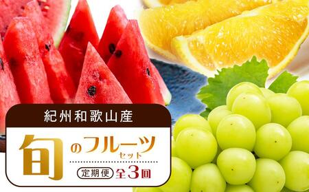 【6・7・9月 全3回】紀州和歌山産旬のフルーツセット（スイカ・バレンシア・シャイン）【UT93】