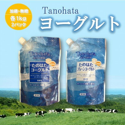 【ふるさと納税】たのはたヨーグルト【加糖+無糖】1000ml×各1パック【配送不可地域：離島】【1588689】