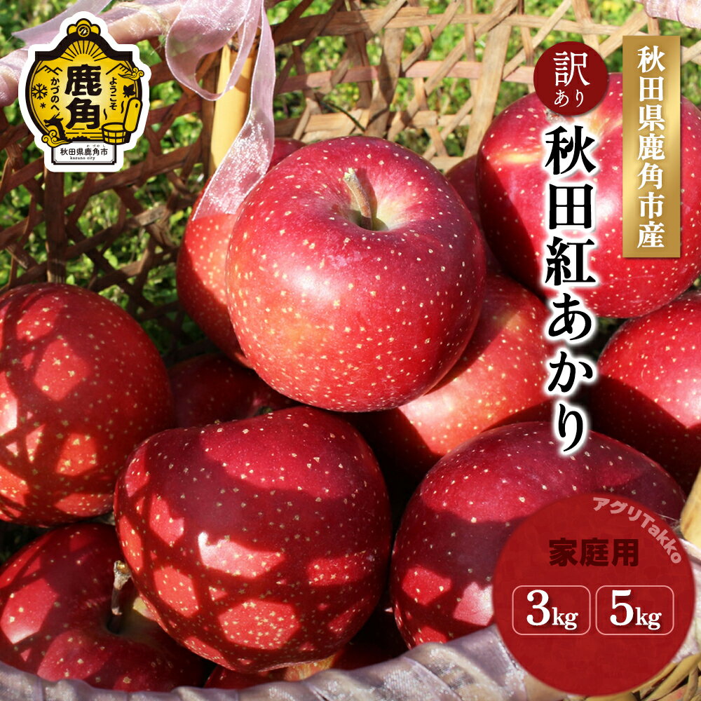【ふるさと納税】《 先行予約 》 りんご 訳あり 鹿角りんご 秋田紅あかり 家庭用 3kg / 5kg 秋田 紅あかり 数量限定 リンゴ 完熟 旬 県産りんご お中元 お歳暮 グルメ ギフト 故郷 秋田 あきた 鹿角市 鹿角 送料無料 【アグリTakko】