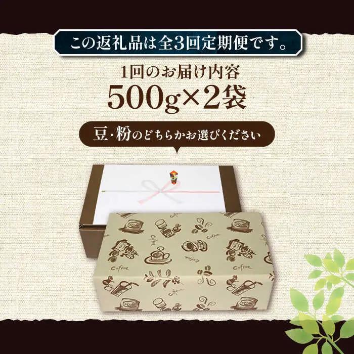 【全3回定期便】【ギフト用】ベーシック ブレンド コーヒー 500g×2 中煎り VAS200 珈琲 コーヒー