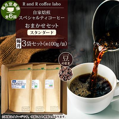 ふるさと納税 諫早市 【毎月定期便】自家焙煎スペシャルティコーヒーおまかせセット スタンダード(豆のまま)全6回