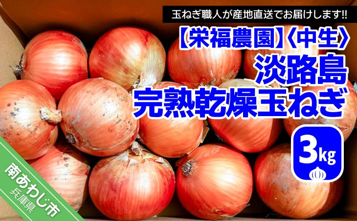 
            完熟乾燥玉ねぎ〈中生〉３kg◆配送6月上旬～
          