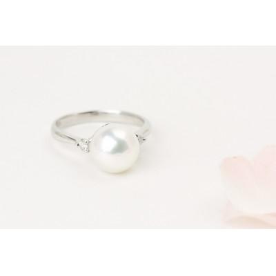 ふるさと納税 桜川市 9mmUPの桜色のオーロラ花珠真珠リング(リングサイズ#9) |  | 01