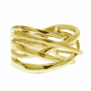 K18イエローゴールド 地金幅広リング【34199-2】