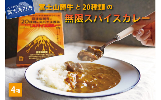 
富士山麓牛と20種類の無限スパイスカレー（4箱セット）
