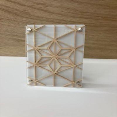 ふるさと納税 大和高田市 よしの組子スタンド(白) 13cm×19cm×7cm