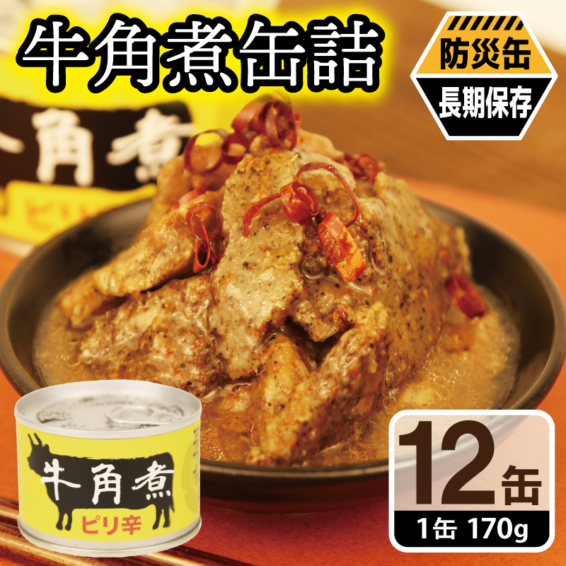 牛角煮缶詰 12缶セット【牛カルビ 牛バラ肉 おかず おつまみ 防災 備蓄 非常食 防災缶 長期保存】 020C577