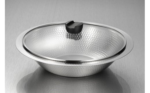 MB-3447 彩食庵 ガラス蓋付IH対応よせしゃぶ鍋30cm FC017084