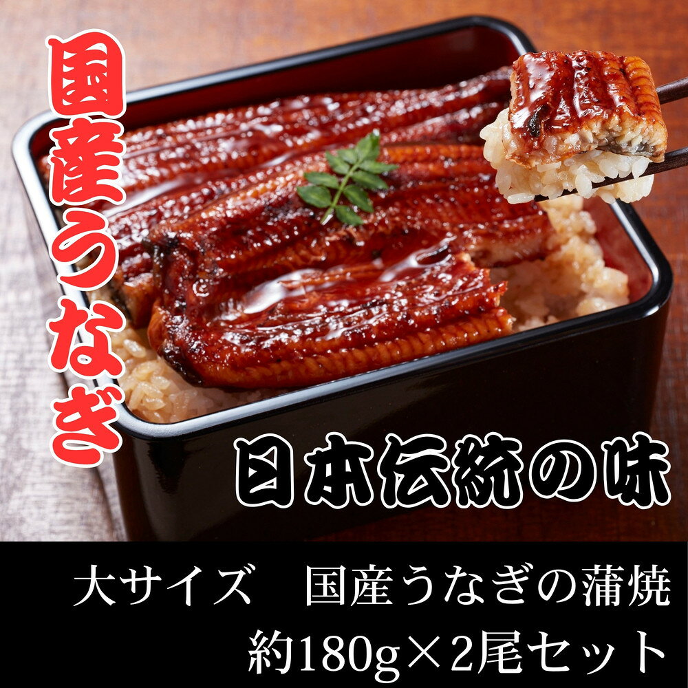 【ふるさと納税】国産うなぎ蒲焼　大サイズ　約180g×2尾セット