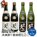 【ふるさと納税】 耶馬美人 米焼酎・麦焼酎セット 25度 720ml×各2本(合計4本)大分県中津市の地酒 米焼酎 麦焼酎 大分県産 九州産 中津市 国産 送料無料／熨斗対応可 お歳暮 お中元 など バレンタイン バレンタインデー ホワイトデー ギフト お返し プレゼント