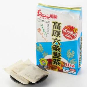 【12個入り】石川県産 日常茶 ファミリーパック 高原六条麦茶ティーバッグ 400g(40p)【1607171】