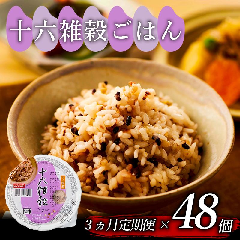 定期便 3回 十六雑穀 ごはんパック 160g 48個 パックごはん パックご飯 ごはんパック ご飯パック パックライス パック 16雑穀 雑穀 米 ごはん ご飯 こめ ライス 備蓄 保存 防災 レンジ 調理 簡単 レンチン 温めるだけ 健康 ダイエット 美容 栄養 ヘルシー 国産 48 48食 レトルト インスタント おいしい 人気 おすすめ おくさま印 大阪 松原