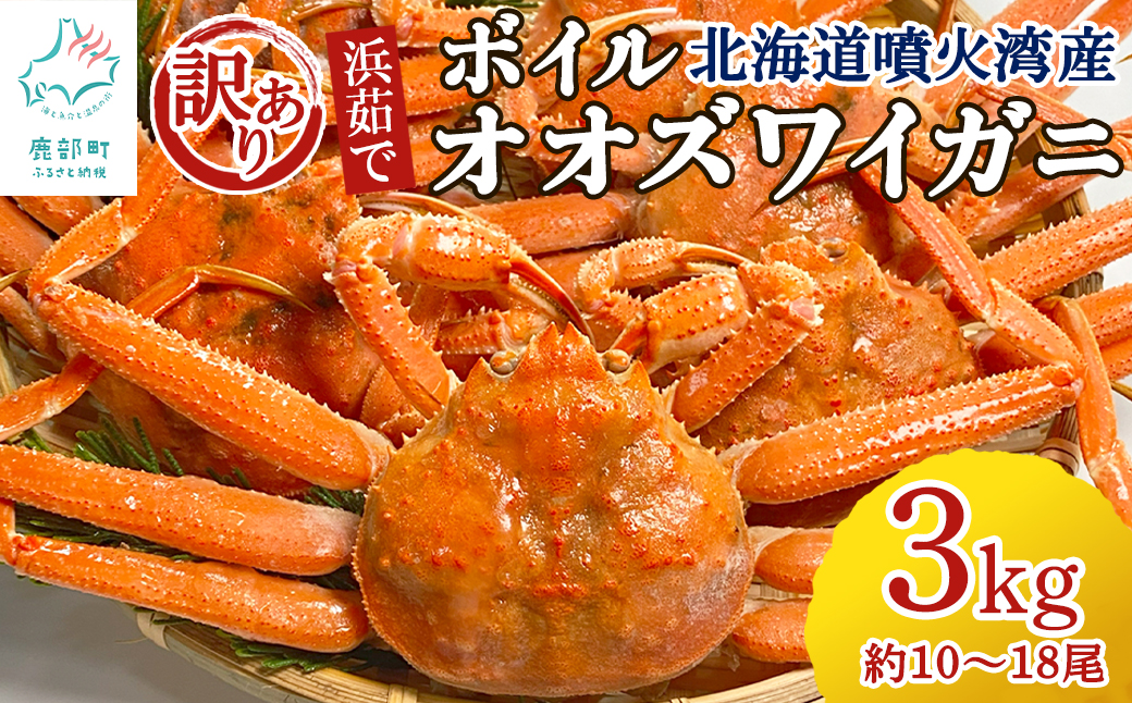 【訳あり】北海道産 ボイルオオズワイガニ 3kg 約10～18尾 かに 蟹 ずわい蟹 