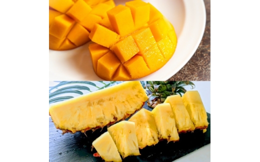 ＜発送月固定定期便＞沖縄2大フルーツセット アップルマンゴー&パイナップル全2回【4078648】