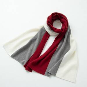 天使の3色ストライプストール(ダークローズ×シャモア×オフホワイト)_装飾品・工芸品 ショール・ストール 服飾小物 _【1521167】