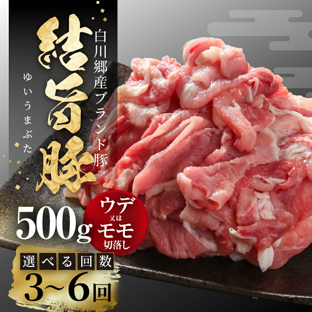 【ふるさと納税】《定期便》選べる お届け回数 全3回 全6回 結旨豚 ウデ又はモモ 切り落とし 500g 冷凍真空パック | 肉 お肉 豚肉 国産 食べ比べ セット 白川郷 岐阜県 白川村 ブランド豚 人気 おすすめ ギフト 飛騨高山ミート 15000円 30000円