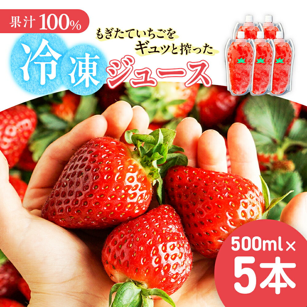【ふるさと納税】杉本農園のもぎたていちごをギュッと搾った100%冷凍ジュース 500ml×5本 ジュース ストレートジュース 100%ジュース フルーツジュース 飲料 果汁 いちご イチゴ 苺 フルーツ 佐賀県 太良町 PC6