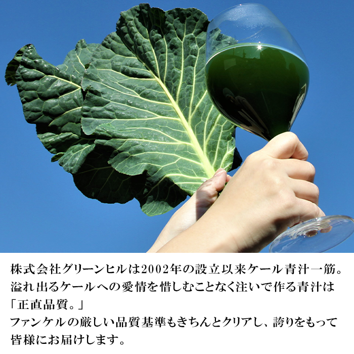 ＜【3回定期便】ファンケル 西予市産 濃縮野菜＞ グリーンヒル 青汁 飲料 飲み物 お料理 小分け ケール 国産 新鮮 無添加 ミネラル農法 化学農薬不使用 FANCL 特産品 愛媛県 西予市