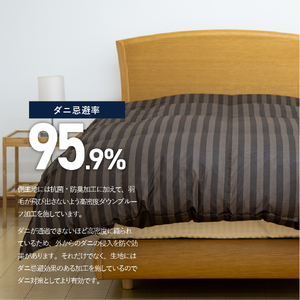  【ダニ忌避率95.9%】本掛け二層式キルトの羽毛布団　ディープブラウン（シングル） 羽毛布団 寝具 肌布団 肌掛け布団 掛けふとん 布団 掛布団 シングル布団 ふとん  羽毛布団