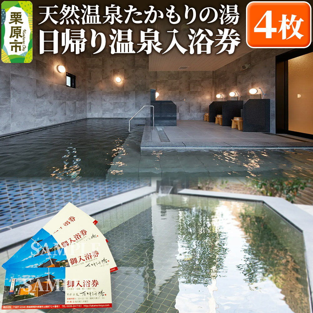 【ふるさと納税】【天然温泉たかもりの湯】日帰り温泉入浴券 4枚