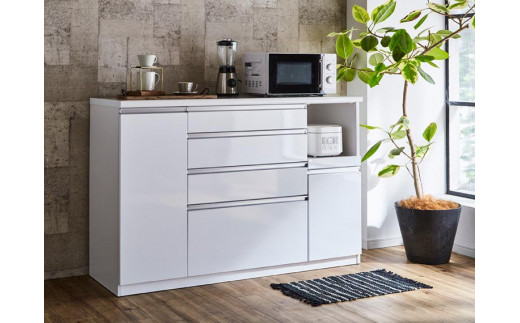 
                  【開梱設置】 セイント キッチンカウンター キッチン収納 幅140cm ハイタイプ レンジ台 完成品 大型レンジ対応 ブラウン ホワイト 大川家具
                