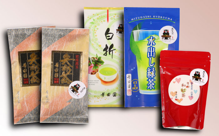 【全3回定期便】芳田園 お茶 5点セット 化粧箱入り 矢部茶 茎茶 紅茶 玉緑茶 緑茶 水出し 熊本県産 山都町産 【一般社団法人 山都町観光協会】[YAB040] 37000 37,000 3700