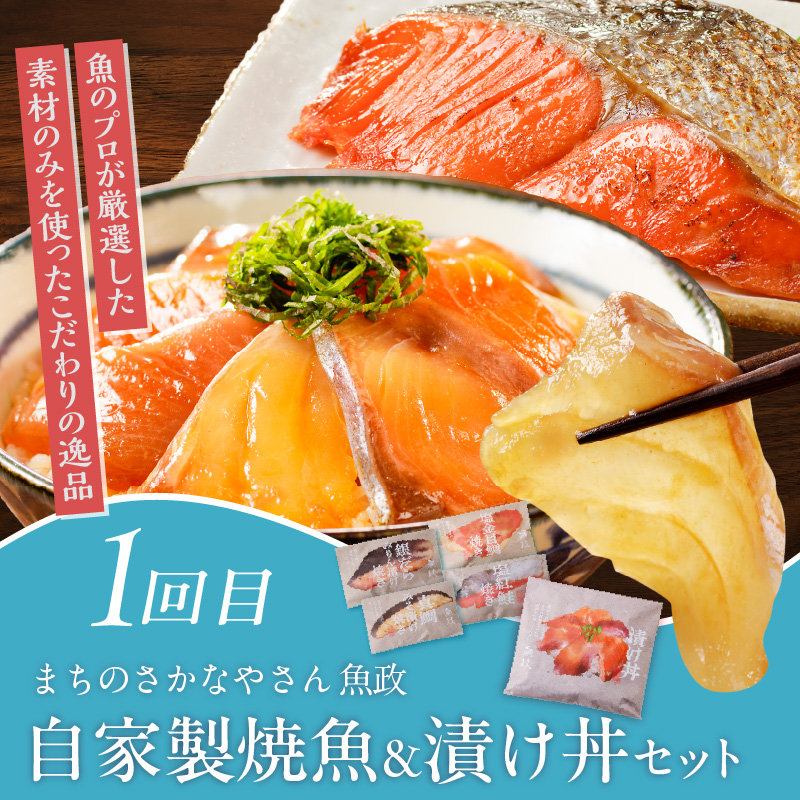 【定期便 5回】厳選！海づくし定期便 _ 定期便 5回 お届け 海づくし 海鮮 焼魚 真鯛味噌焼 金目鯛塩焼 銀ダラ味醂 紅鮭塩焼 漬け丼 銀ダラ西京漬け 銀むつ カマ煮付け 辛子明太子 食べ比べ 本