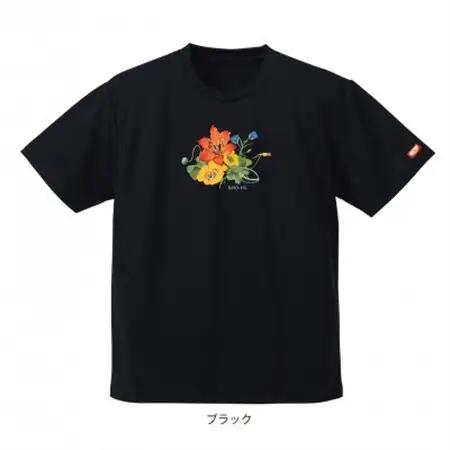 JTTA公認　卓球ユニフォーム【男女兼用(ドライ):160サイズ】フラワー　ブラック【1667436】