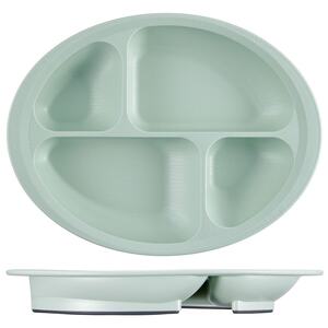 すくいやすい 仕切り プレート 食器 皿 プラスチック 丈夫 バイオマス原料使用 スケーター skater NLPS1B グリーン 緑 みどり 男性 女性 男子 女子〈スケーター株式会社〉   5-0