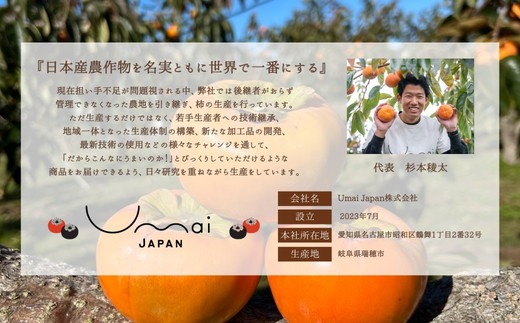 うま杉の富有柿 10kg 3L ※2025年11月中旬～12月中旬頃に順次発送予定