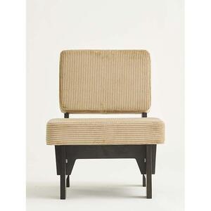 【コーデュロイベージュ×フレームブラック】 高品質な一人掛け組み立てソファ