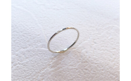 シルバー 丸つち目 極細リング（ハンドメイド）【サイズ：2号】