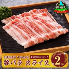 豚肉 バラ スライス 小分け 北海道産 200g×10パック(計2kg)ブランド ゆめの大地